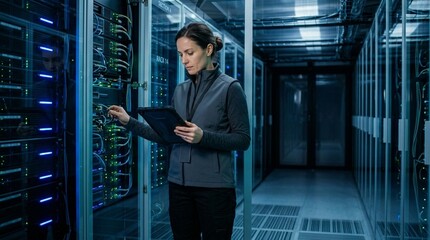 Fototapeta premium Zero Trust Cloud Cybersecurity in Modern Commercial Setting