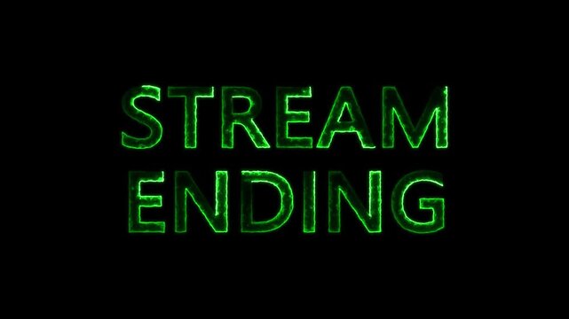 Energy seamless stream ending, neon line animation on a black background