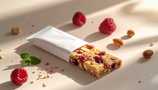 Snack or candy bar wrapper packaging mockup with clean branding space
