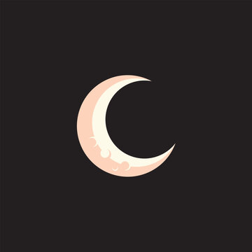 Soft pastel crescent moon illustration for nocturnal and sleep themed logo