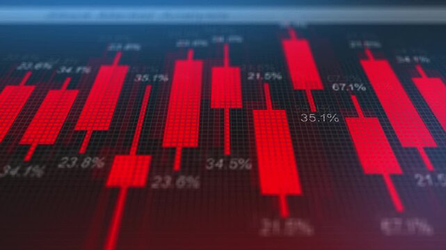  Red Negative Stock Market Analysis Grid for Crypto or Investing