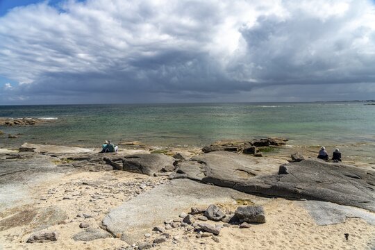 Rocky coast at Pointe de Barfleur, Gatteville-le-Phare, Normandy, France