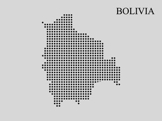 Obraz premium Dotted Map of Bolivia - Minimalist Halftone Vector Illustration of Bolivian Territory