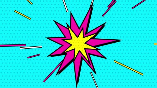 Animated comic book explosion background loop