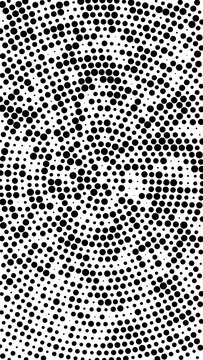 Monochrome circular dot pattern vector design isolated on white background