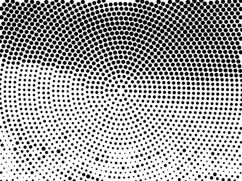 Abstract halftone pattern vector background with radial dots