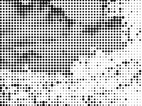 Digital halftone pattern of black dots on white background