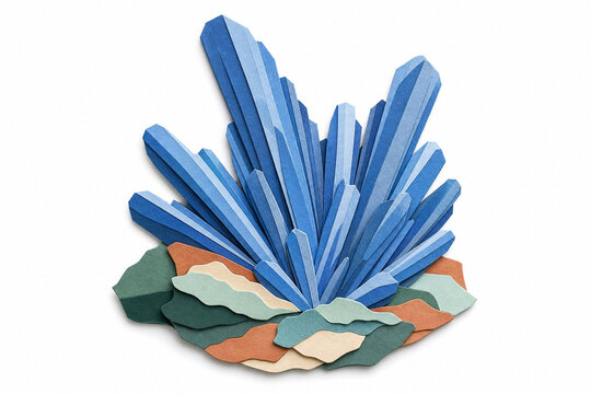 Blue kyanite blade crystal fan