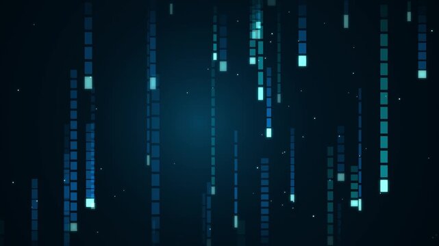 Digital data stream matrix code falling background animation