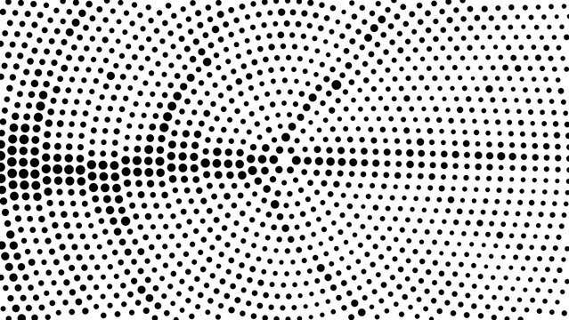 Monochrome halftone dot pattern background, black and white abstract design, vector illustration isolated on white background