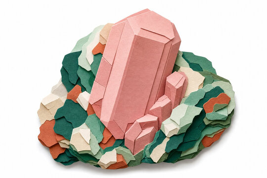 Pink orthoclase feldspar crystal in granite