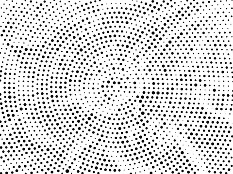 Black and white halftone dot pattern background, vintage comic style raster texture