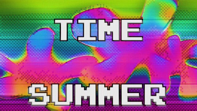 Abstract magenta and cyan CRT glitch background with scanline distortion and RGB pixelated artifacts flickering on a seamless loop. Lives in a cyberpunk DJ album cover VJ loop and electronic music.