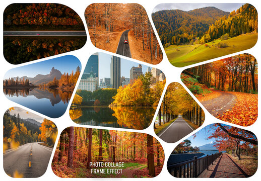 Photo Collage Frame Effect Mockup