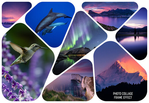 Photo Collage Frame Effect Mockup
