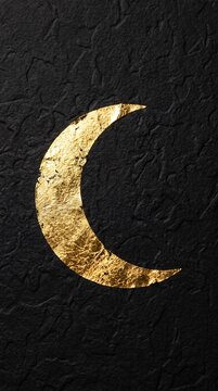 Golden crescent moon