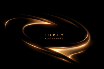 Plakat Motion golden light effect on black background
