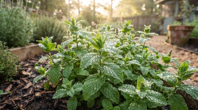 Fresh mint plants