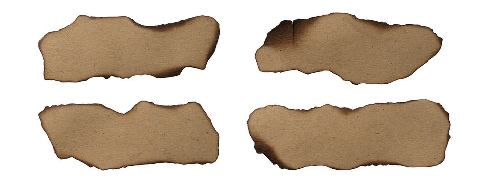 Burnt edge kraft paper banner strip set.