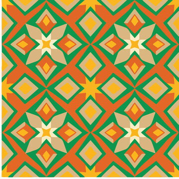 Geometric pattern with diamonds and stars
