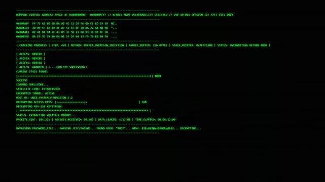 Green computer code scrolling on a dark digital screen background