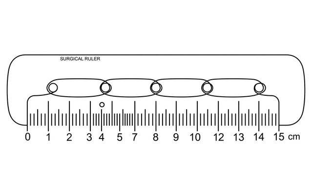 Ruler measurement tool white background.