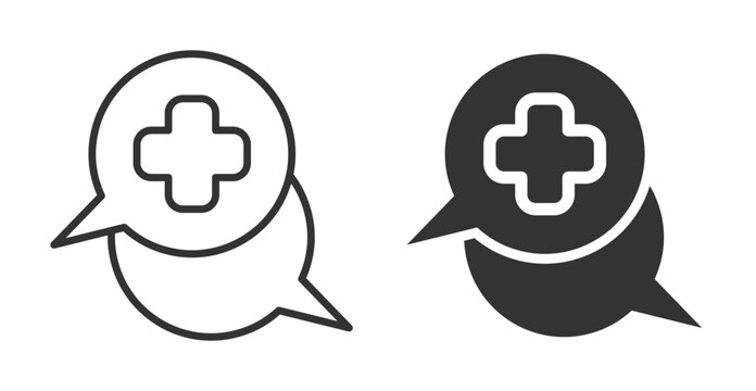 Consult Icon Set. Designed In Outline And Solid Glyph Versions