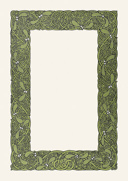 Vintage Art Nouveau botanical frame