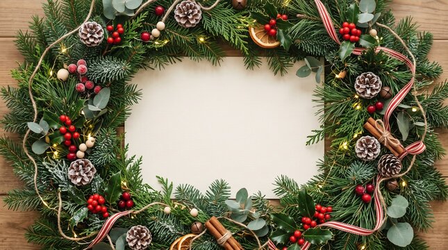 Christmas Wreath Border