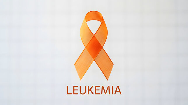 Leukemia awareness month medical concept with orange ribbon