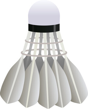 Badminton shuttlecock. Feathered sports equipment. Badminton game accessory. Isolated flat design