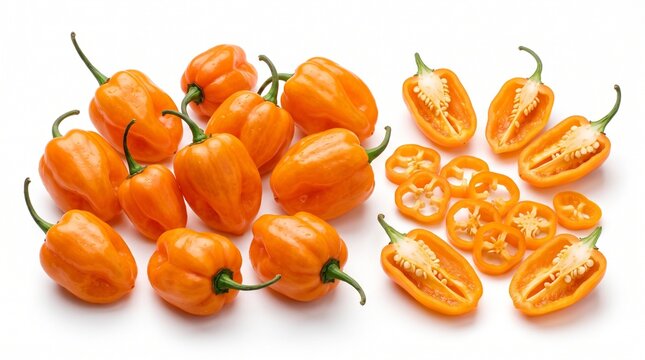 Orange habanero peppers