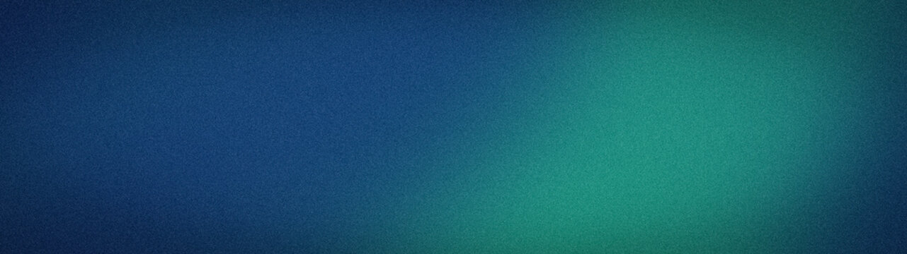 Blue green and dark blue abstract grainy texture background wide format digital wallpaper with gradient tech design