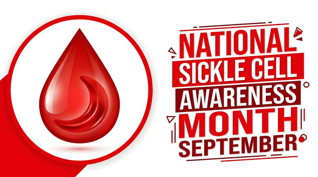 National sickle cell awareness month September blood symbol