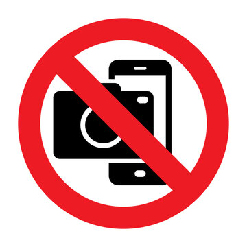 Warning sign - no phone and no camera. No phone calls, no video camera and no photography allowed.