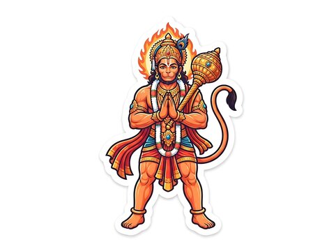 Devotional figure with mace and halo