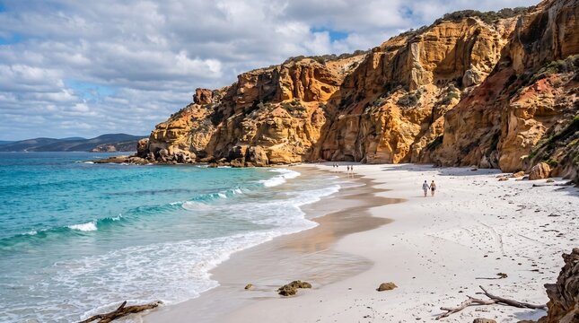 Coastal cliff beach