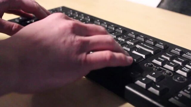 Typing On A Black Keyboard