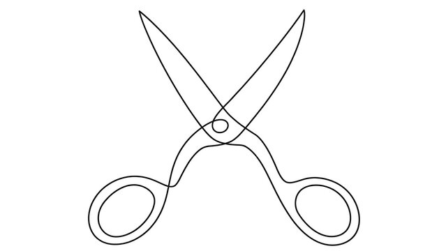 Scissors icon white background.