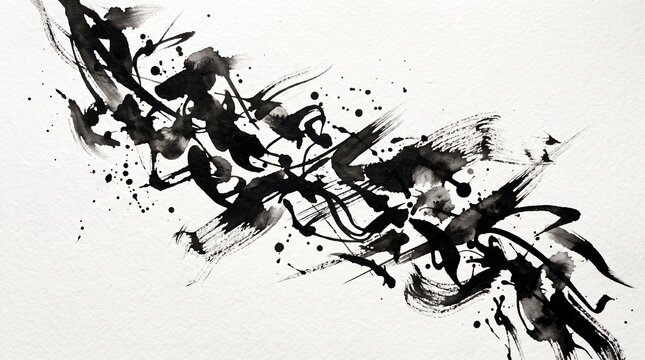 Abstract ink wash