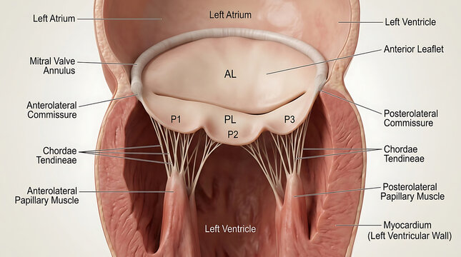 3D Photorealistic Complete Human Mitral Valve Anatomy with Anterior Posterior Leaflets Chordae and Papillary Muscles