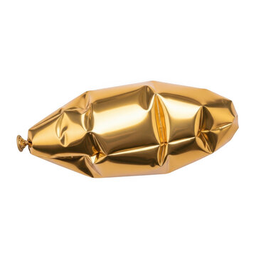 Golden shiny capsule capsule-shaped object