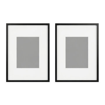 Two empty picture frames side by side
