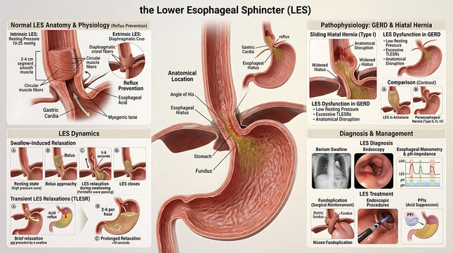 3D Photorealistic Complete Human Lower Esophageal Sphincter Anatomy with Physiology TLESR and Hiatal Hernia