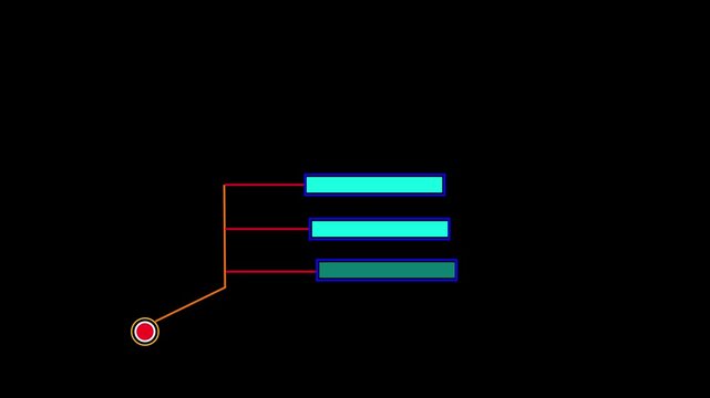 Digital hud callout overlay with animated data boxes and target point for ui interface