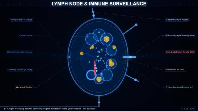 Lymph Node Histology Cortex Sinus and Lymphatic Fluid Circulation