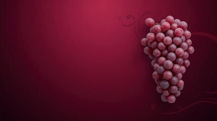 Obraz premium Uvas tintas de primera calidad sobre un fondo con degradado en tono burdeos intenso y remolinos de vino