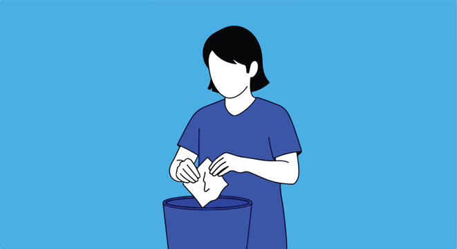 Person discarding trash into a bin