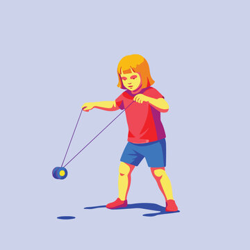 Child plays with a yo-yo