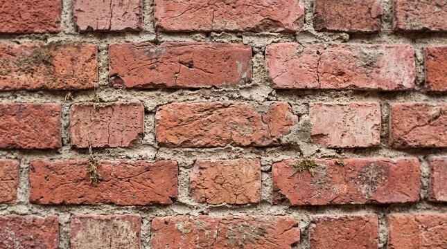 Weathered Red Brick Wall Texture Background